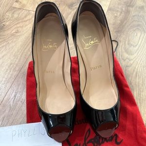 Christian Louboutin black patent Very Prive size 38